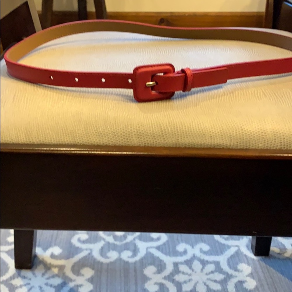Red leather belt